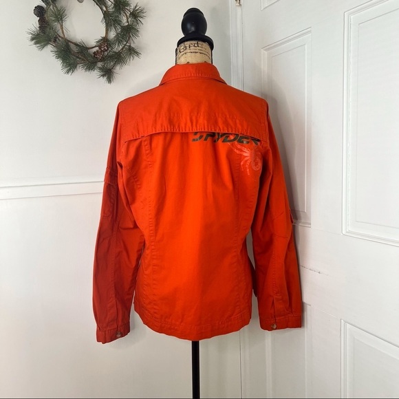 Spyder Burnt Orange Button Down Utility Shacket 100% Cotton - Picture 7 of 16
